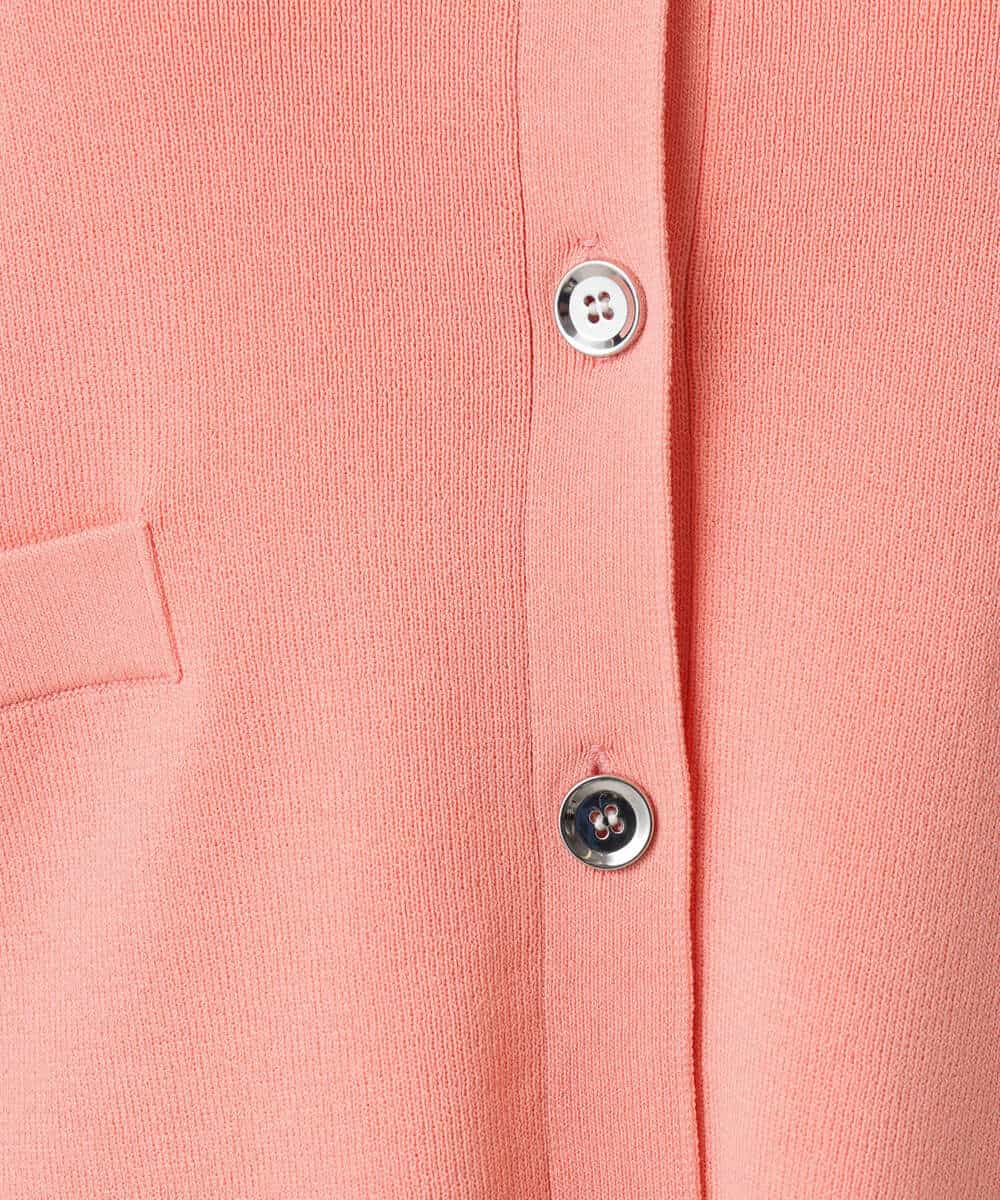 FISGD16070 OFUON le MK(オフオン　ル　エムケー) ハイゲージクロップド丈ニットカーディガン/接触冷感/UVカット/洗える/WEB限定サイズあり サーモンオレンジ