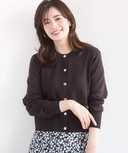 FISGD16070 OFUON le MK ハイゲージクロップド丈ニットカーディガン/接触冷感/UVカット/洗える/WEB限定サイズあり