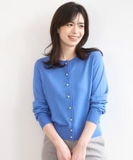 FISGD21060 OFUON le MK(オフオン　ル　エムケー) ハイゲージニットコンパクトカーディガン/UVカット/接触冷感/洗える/WEB限定サイズあり ブルー