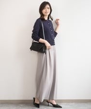 FISGD21060 OFUON le MK(オフオン　ル　エムケー) ハイゲージニットコンパクトカーディガン/UVカット/接触冷感/洗える/WEB限定サイズあり ブルー