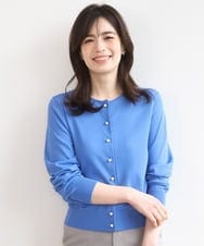 FISGD21060 OFUON le MK(オフオン　ル　エムケー) ハイゲージニットコンパクトカーディガン/UVカット/接触冷感/洗える/WEB限定サイズあり ブルー