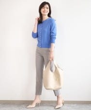 FISGD21060 OFUON le MK(オフオン　ル　エムケー) ハイゲージニットコンパクトカーディガン/UVカット/接触冷感/洗える/WEB限定サイズあり ブルー