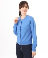 FISGD21060 OFUON le MK(オフオン　ル　エムケー) ハイゲージニットコンパクトカーディガン/UVカット/接触冷感/洗える/WEB限定サイズあり ブルー