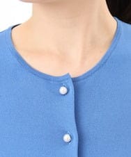 FISGD21060 OFUON le MK(オフオン　ル　エムケー) ハイゲージニットコンパクトカーディガン/UVカット/接触冷感/洗える/WEB限定サイズあり ブルー