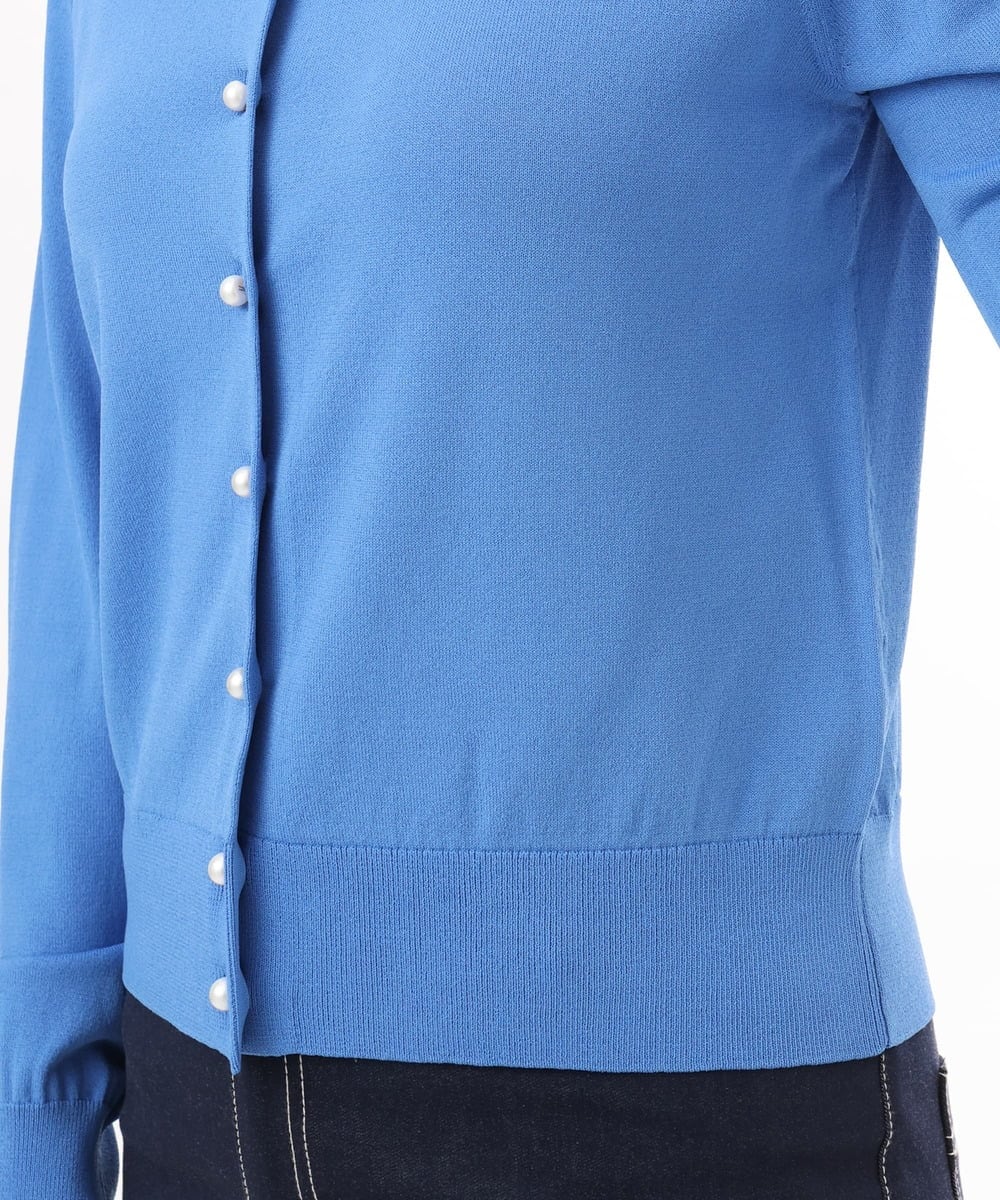 FISGD21060 OFUON le MK(オフオン　ル　エムケー) ハイゲージニットコンパクトカーディガン/UVカット/接触冷感/洗える/WEB限定サイズあり ブルー