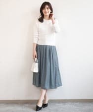 FISGD21060 OFUON le MK(オフオン　ル　エムケー) ハイゲージニットコンパクトカーディガン/UVカット/接触冷感/洗える/WEB限定サイズあり ブルー