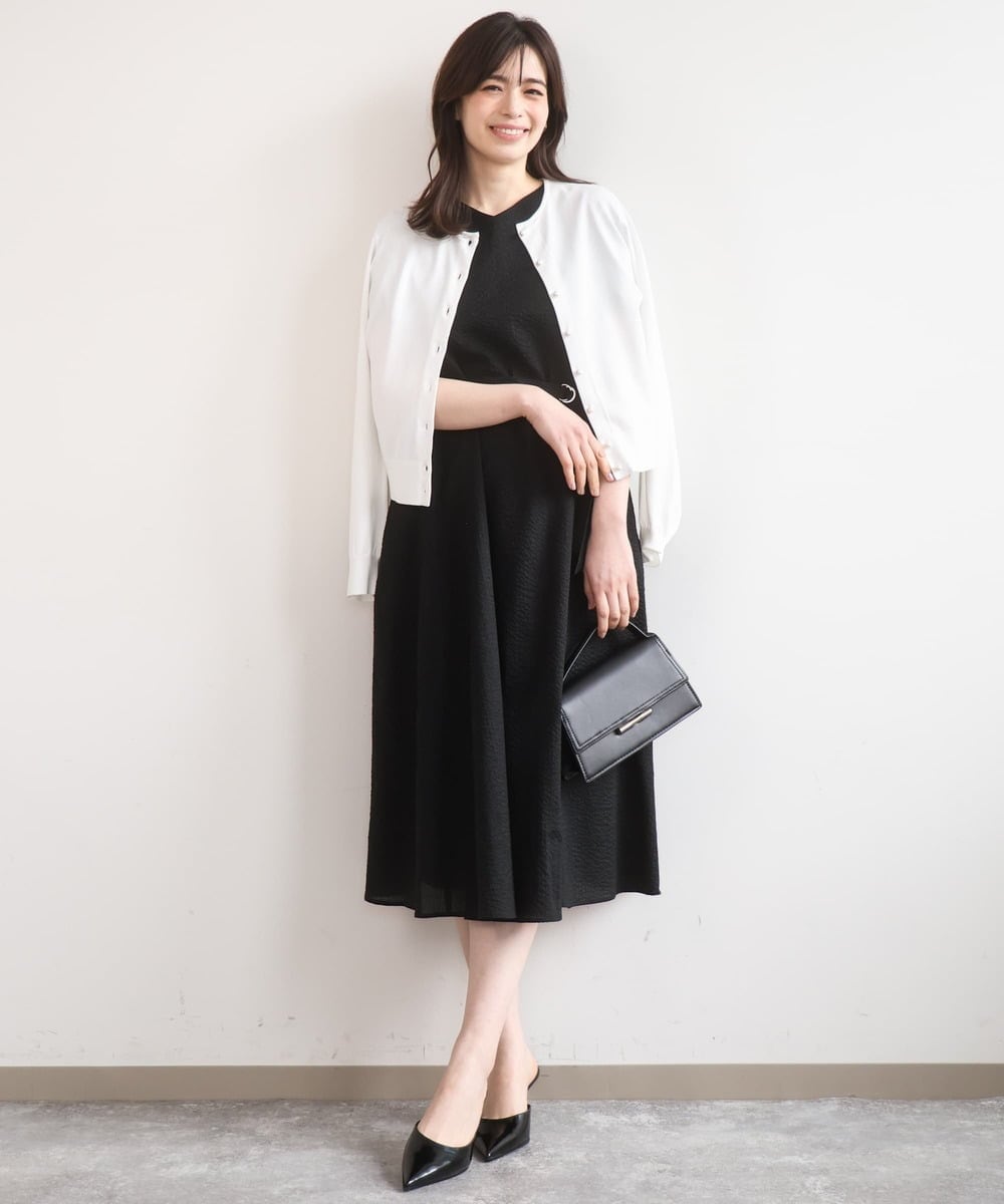 FISGD21060 OFUON le MK(オフオン　ル　エムケー) ハイゲージニットコンパクトカーディガン/UVカット/接触冷感/洗える/WEB限定サイズあり ブルー