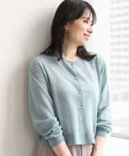 FISGD22070 OFUON le MK(オフオン　ル　エムケー) シアーニットカーディガン/洗える/WEB限定サイズあり ライトブルー