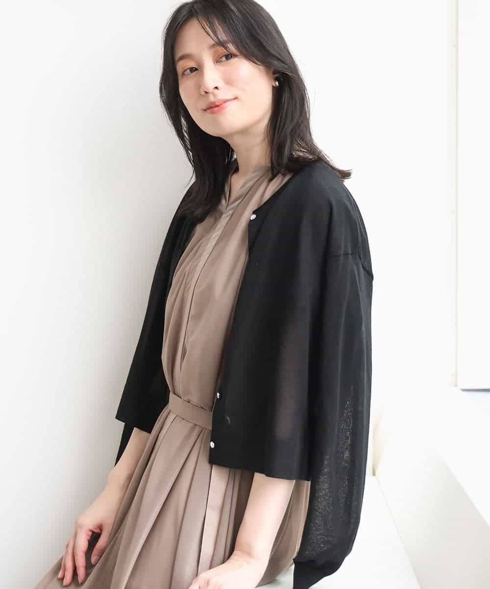 FISGD22070 OFUON le MK(オフオン　ル　エムケー) シアーニットカーディガン/洗える/WEB限定サイズあり ライトブルー