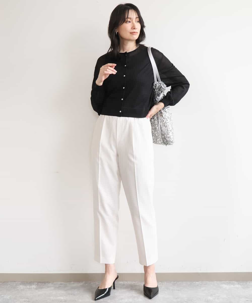 FISGD22070 OFUON le MK(オフオン　ル　エムケー) シアーニットカーディガン/洗える/WEB限定サイズあり ライトブルー