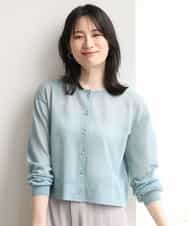 FISGD22070 OFUON le MK(オフオン　ル　エムケー) シアーニットカーディガン/洗える/WEB限定サイズあり ライトブルー