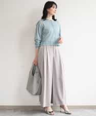 FISGD22070 OFUON le MK(オフオン　ル　エムケー) シアーニットカーディガン/洗える/WEB限定サイズあり ライトブルー