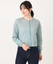 FISGD22070 OFUON le MK(オフオン　ル　エムケー) シアーニットカーディガン/洗える/WEB限定サイズあり ライトブルー