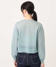 FISGD22070 OFUON le MK(オフオン　ル　エムケー) シアーニットカーディガン/洗える/WEB限定サイズあり ライトブルー