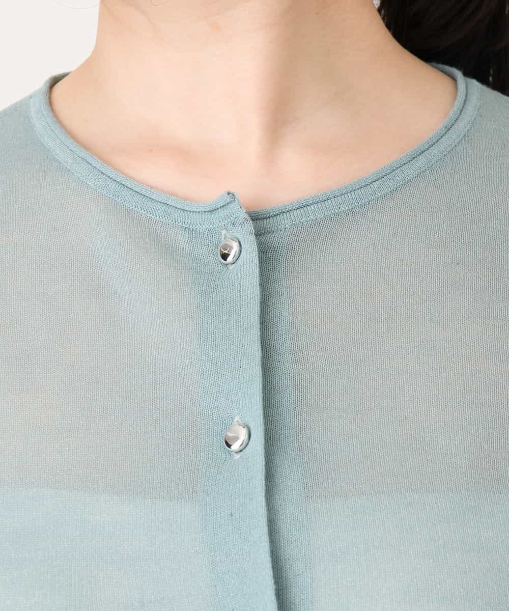 FISGD22070 OFUON le MK(オフオン　ル　エムケー) シアーニットカーディガン/洗える/WEB限定サイズあり ライトブルー