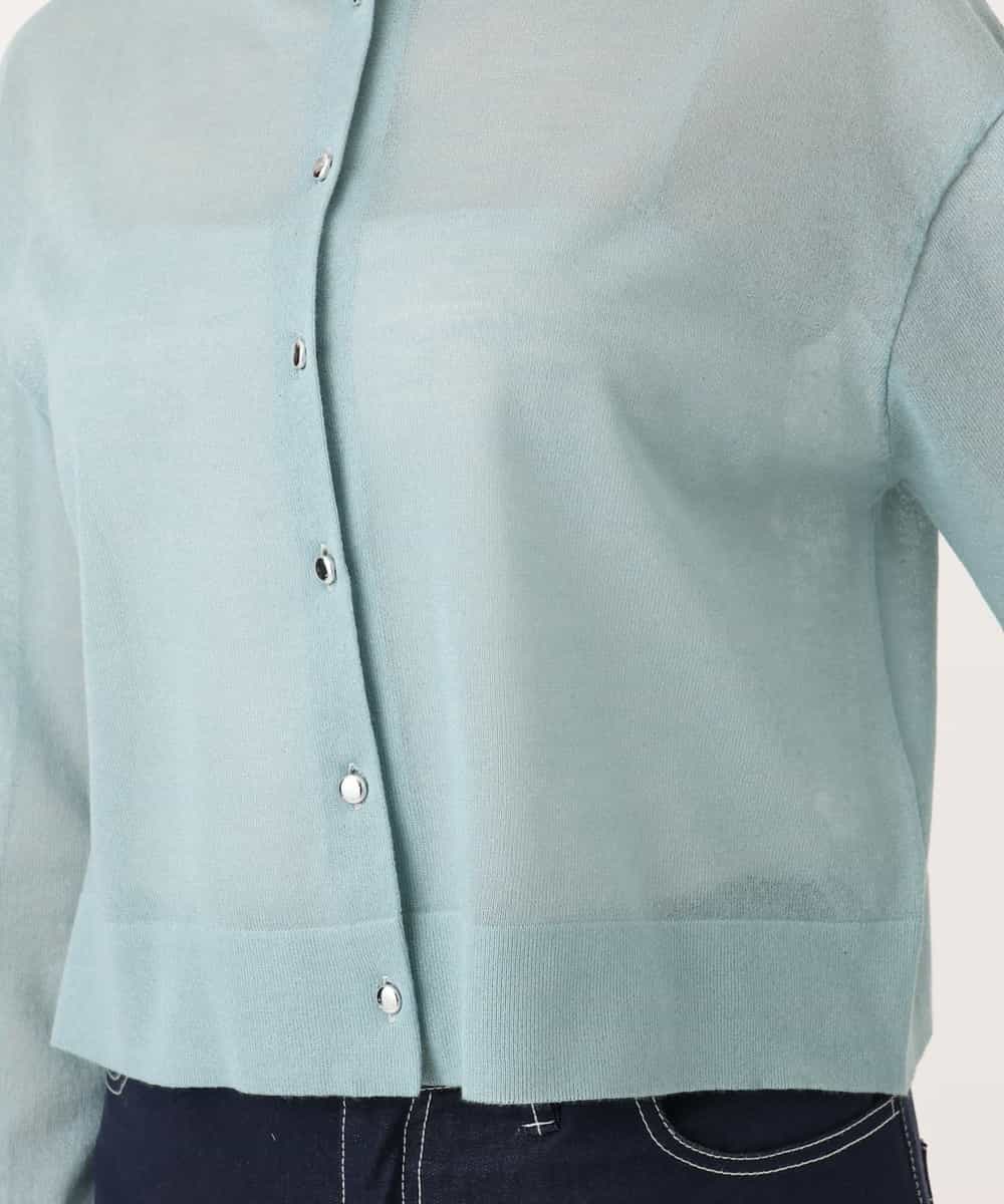 FISGD22070 OFUON le MK(オフオン　ル　エムケー) シアーニットカーディガン/洗える/WEB限定サイズあり ライトブルー