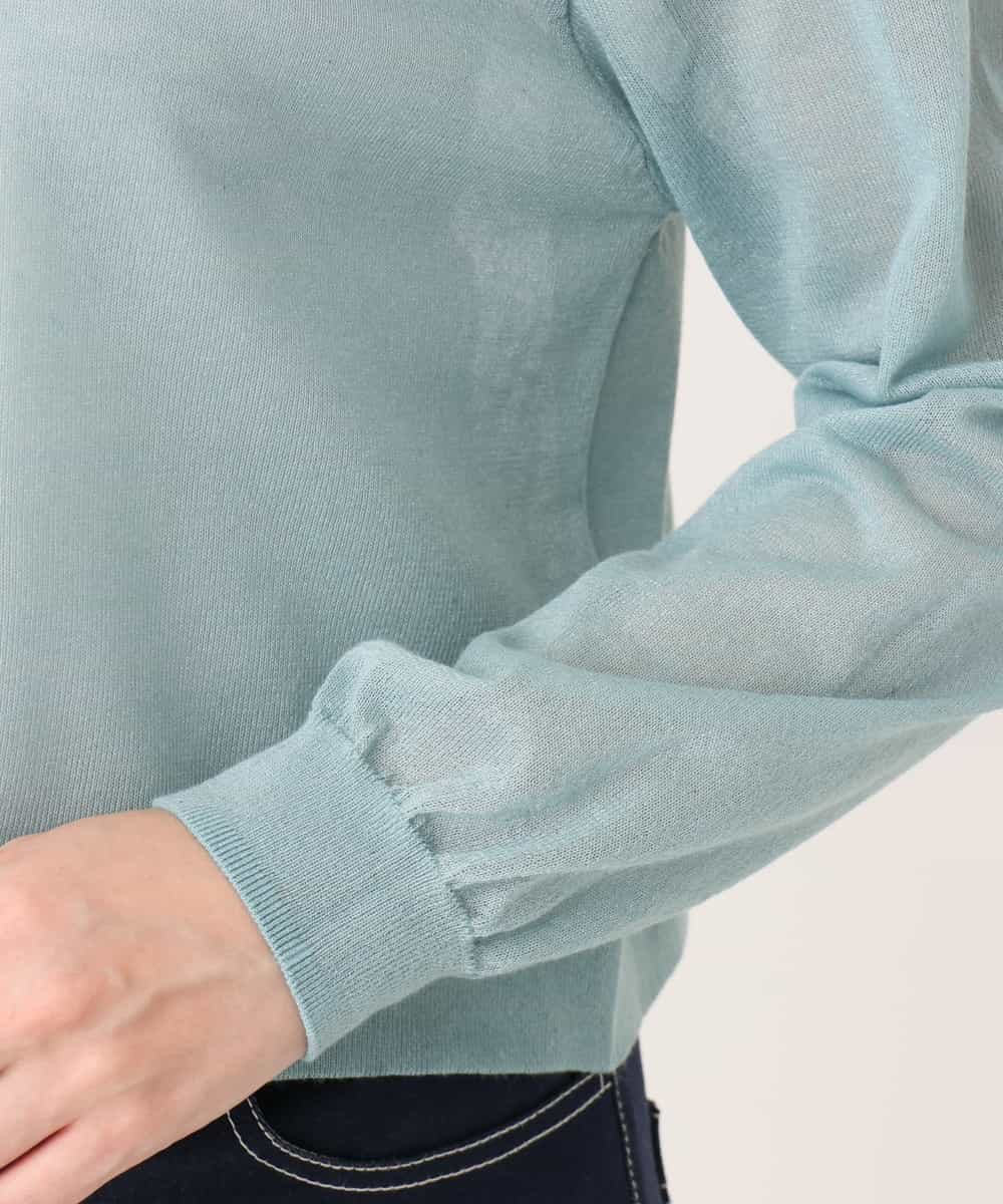 FISGD22070 OFUON le MK(オフオン　ル　エムケー) シアーニットカーディガン/洗える/WEB限定サイズあり ライトブルー