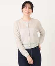 FISGD22070 OFUON le MK(オフオン　ル　エムケー) シアーニットカーディガン/洗える/WEB限定サイズあり ライトブルー