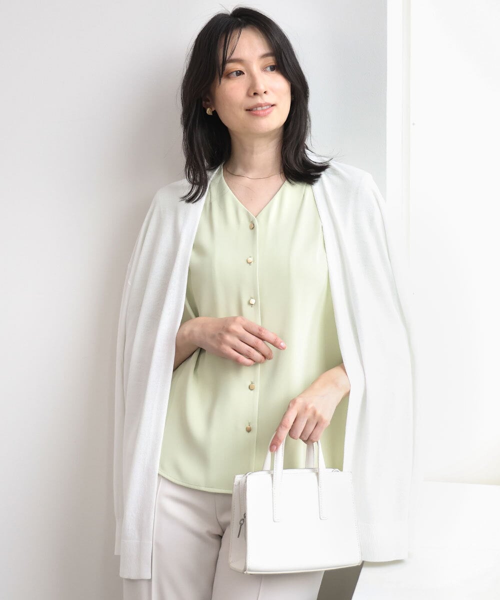 FISGD25070 OFUON le MK(オフオン　ル　エムケー) 着流しカーディガン/接触冷感/洗える/WEB限定サイズあり ホワイト