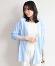 FISGD25070 OFUON le MK(オフオン　ル　エムケー) 着流しカーディガン/接触冷感/洗える/WEB限定サイズあり ライトブルー