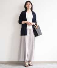 FISGD25070 OFUON le MK(オフオン　ル　エムケー) 着流しカーディガン/接触冷感/洗える/WEB限定サイズあり ライトブルー