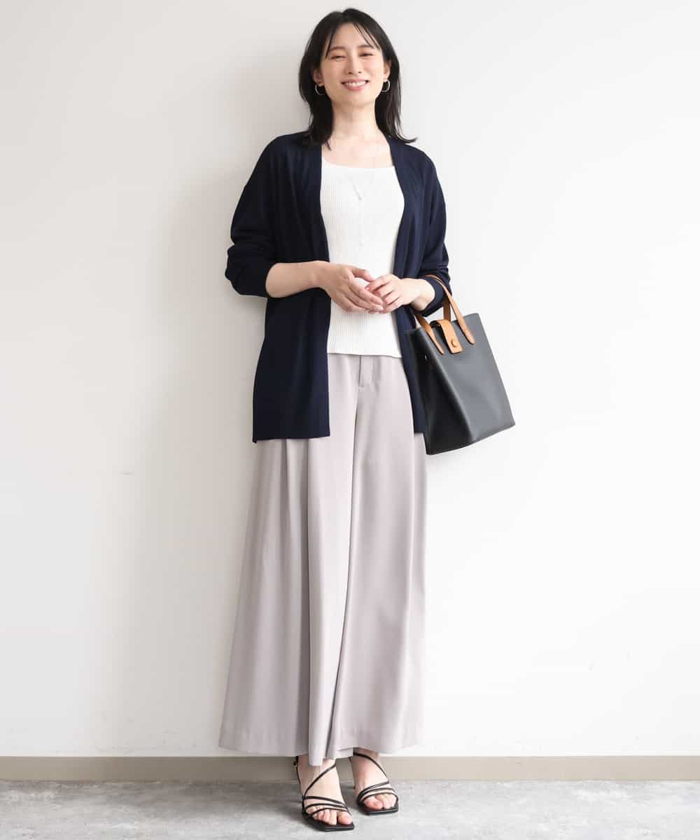 FISGD25070 OFUON le MK(オフオン　ル　エムケー) 着流しカーディガン/接触冷感/洗える/WEB限定サイズあり ライトブルー