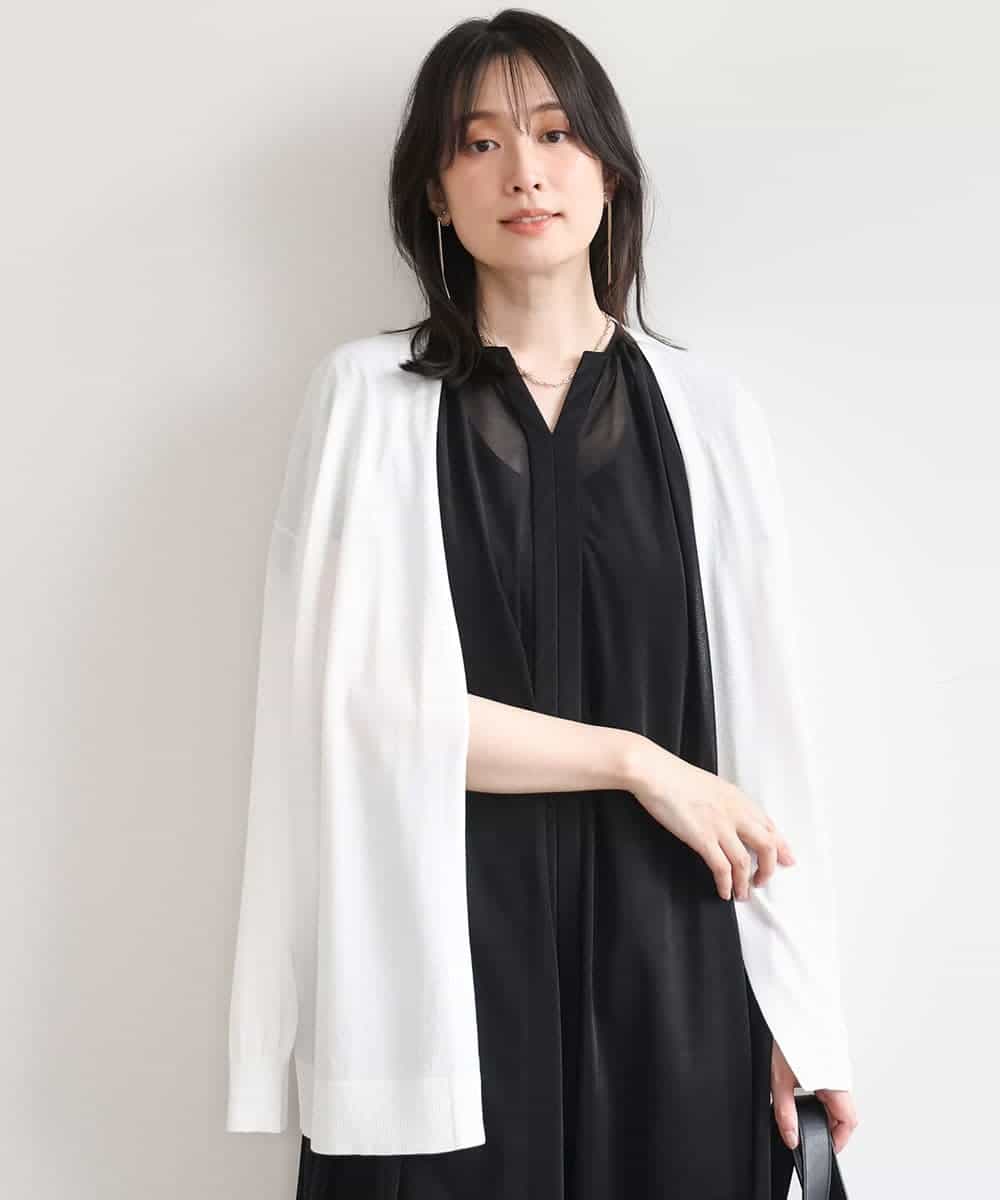 FISGD25070 OFUON le MK(オフオン　ル　エムケー) 着流しカーディガン/接触冷感/洗える/WEB限定サイズあり ライトブルー