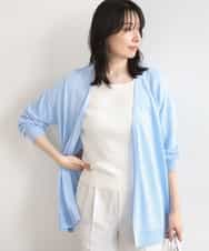 FISGD25070 OFUON le MK(オフオン　ル　エムケー) 着流しカーディガン/接触冷感/洗える/WEB限定サイズあり ライトブルー