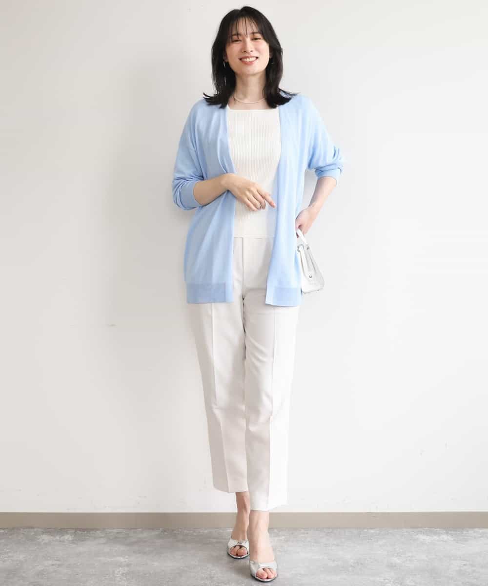 FISGD25070 OFUON le MK(オフオン　ル　エムケー) 着流しカーディガン/接触冷感/洗える/WEB限定サイズあり ライトブルー