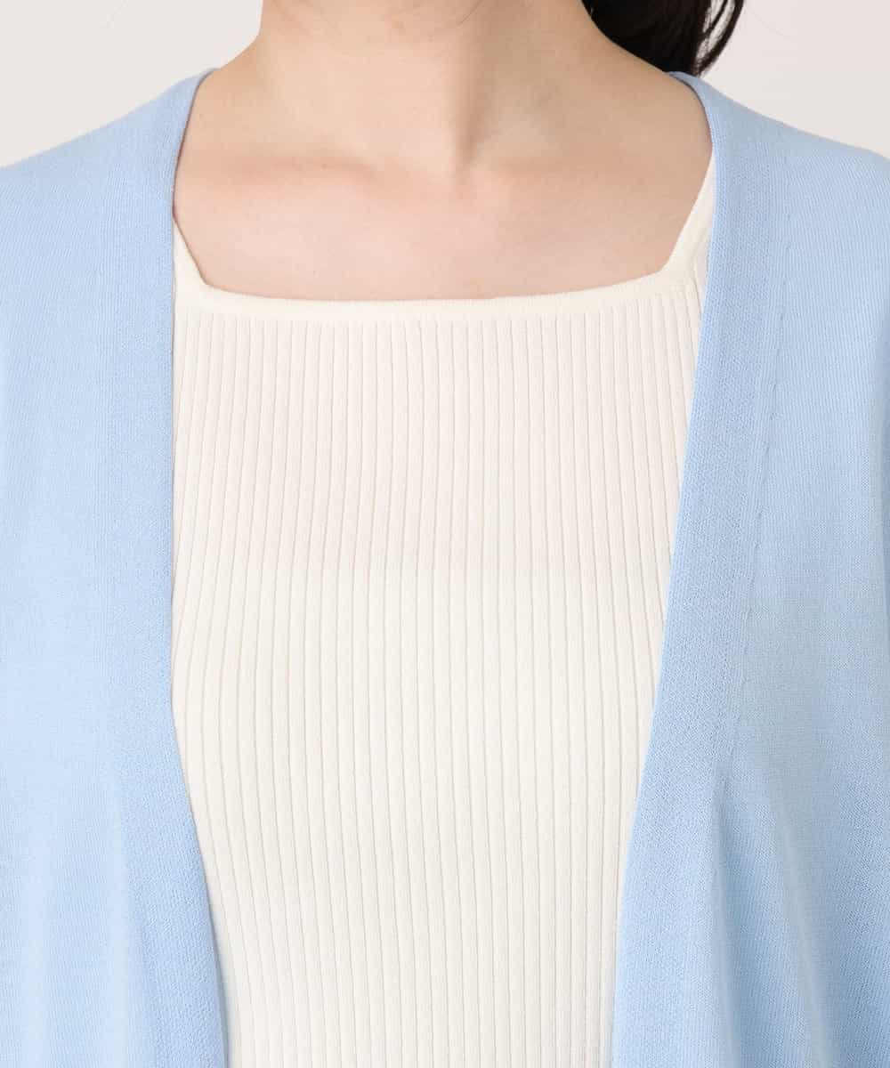 FISGD25070 OFUON le MK(オフオン　ル　エムケー) 着流しカーディガン/接触冷感/洗える/WEB限定サイズあり ライトブルー