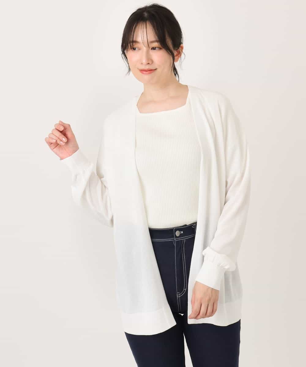 FISGD25070 OFUON le MK(オフオン　ル　エムケー) 着流しカーディガン/接触冷感/洗える/WEB限定サイズあり ライトブルー