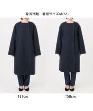 FIUBD12180 OFUON le MK(オフオン　ル　エムケー) ウール混ノーカラーコート/WEB限定サイズあり ライトブルー