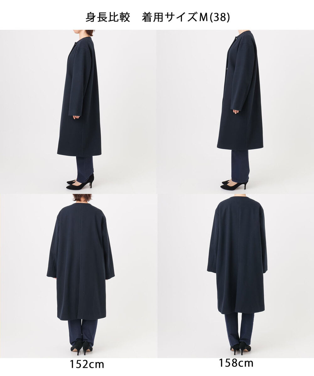 ウール混ノーカラーコート/WEB限定サイズあり(その他のコート