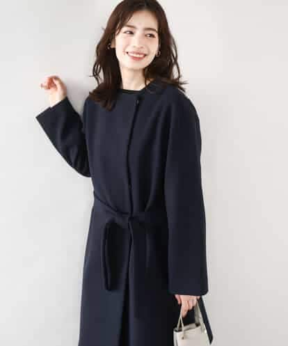 FIUBD12180 OFUON le MK ウール混ノーカラーコート/WEB限定サイズあり