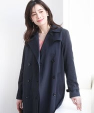FIVFD01160 OFUON le MK(オフオン　ル　エムケー) ベーシックツイルトレンチコート/洗える/WEB限定 ネイビー