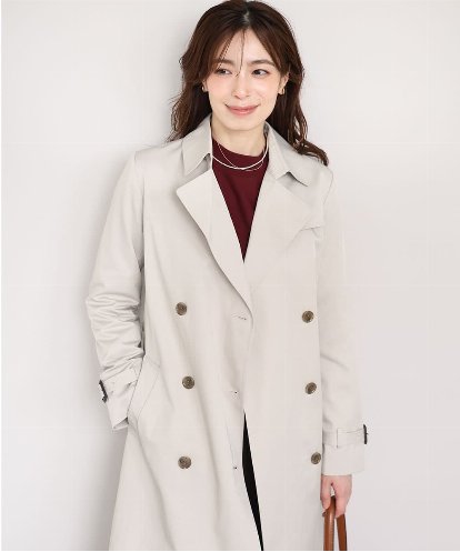 FIVFD01160 OFUON le MK ベーシックツイルトレンチコート/洗える/WEB限定