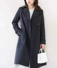 FIVFD01160 OFUON le MK(オフオン　ル　エムケー) ベーシックツイルトレンチコート/洗える/WEB限定 ネイビー