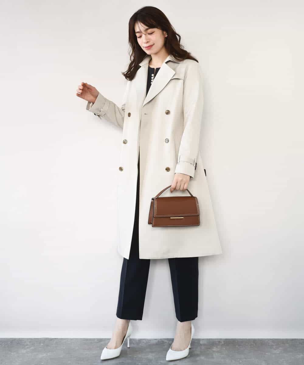 FIVFD01160 OFUON le MK(オフオン　ル　エムケー) ベーシックツイルトレンチコート/洗える/WEB限定 ベージュ