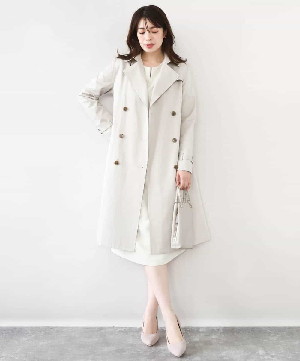 FIVFD01160 OFUON le MK(オフオン　ル　エムケー) ベーシックツイルトレンチコート/洗える/WEB限定 ベージュ