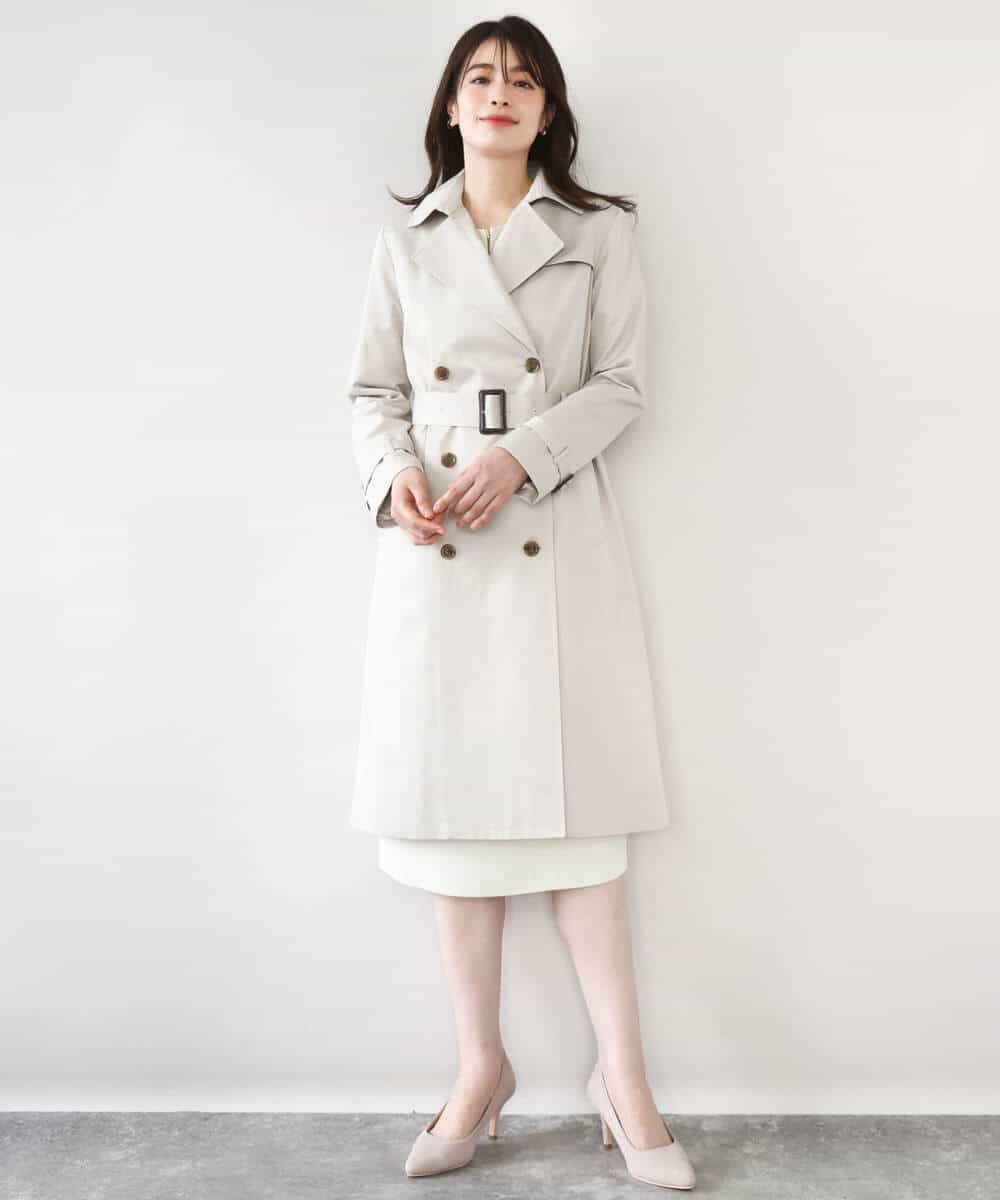 FIVFD01160 OFUON le MK(オフオン　ル　エムケー) ベーシックツイルトレンチコート/洗える/WEB限定 ベージュ