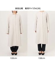 FIVFD02150 OFUON le MK(オフオン　ル　エムケー) ベーシックノーカラーコート/洗える/WEB限定 チャコール