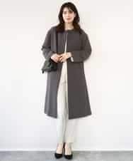 FIVFD02150 OFUON le MK(オフオン　ル　エムケー) ベーシックノーカラーコート/洗える/WEB限定 チャコール