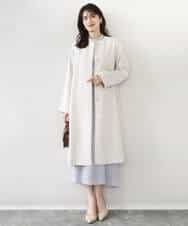 FIVFD02150 OFUON le MK(オフオン　ル　エムケー) ベーシックノーカラーコート/洗える/WEB限定 チャコール