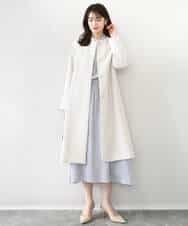 FIVFD02150 OFUON le MK(オフオン　ル　エムケー) ベーシックノーカラーコート/洗える/WEB限定 チャコール