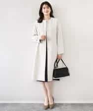 FIVFD02150 OFUON le MK(オフオン　ル　エムケー) ベーシックノーカラーコート/洗える/WEB限定 チャコール