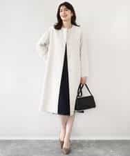 FIVFD02150 OFUON le MK(オフオン　ル　エムケー) ベーシックノーカラーコート/洗える/WEB限定 チャコール