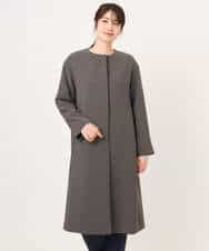 FIVFD02150 OFUON le MK(オフオン　ル　エムケー) ベーシックノーカラーコート/洗える/WEB限定 チャコール