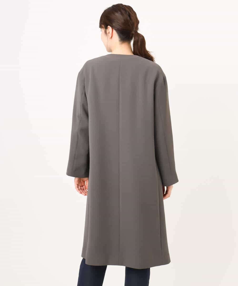 FIVFD02150 OFUON le MK(オフオン　ル　エムケー) ベーシックノーカラーコート/洗える/WEB限定 チャコール