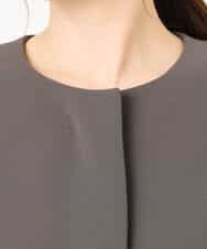 FIVFD02150 OFUON le MK(オフオン　ル　エムケー) ベーシックノーカラーコート/洗える/WEB限定 チャコール