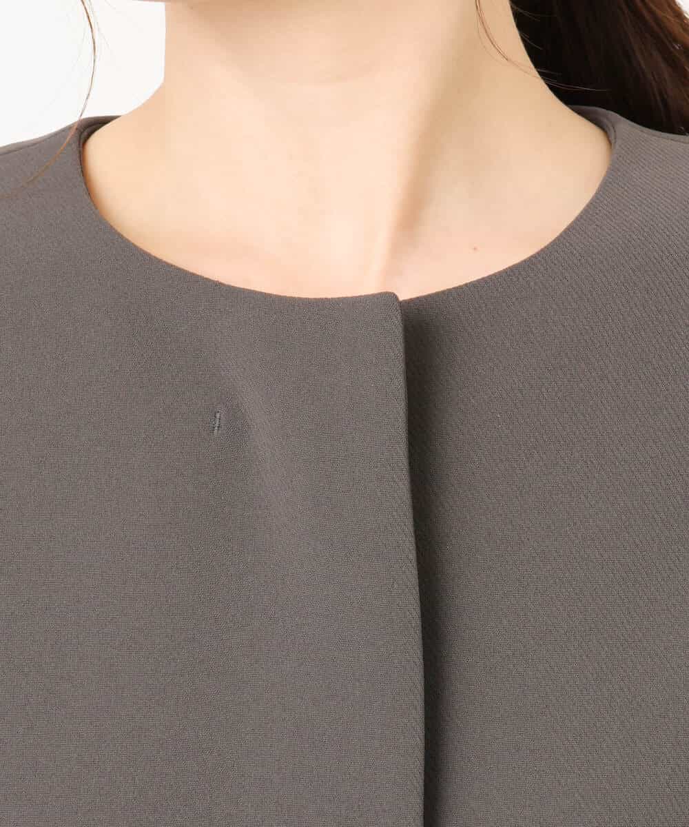 FIVFD02150 OFUON le MK(オフオン　ル　エムケー) ベーシックノーカラーコート/洗える/WEB限定 チャコール